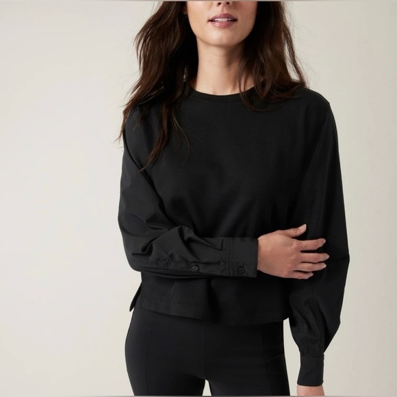 Athleta Harlow Hybrid Long Sleeve Vented Shirt Size Large - Picture 1 of 5